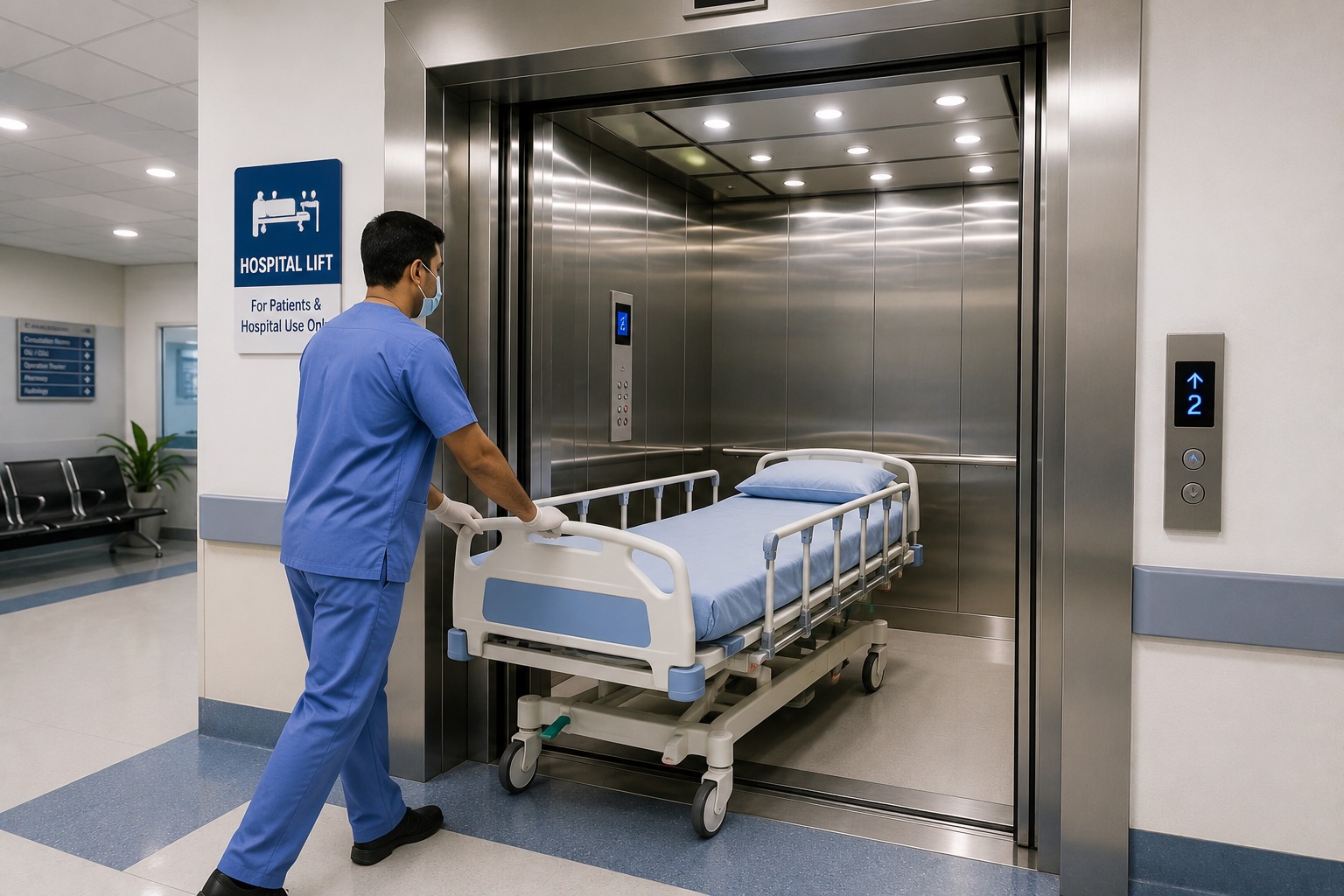 Hospital Lift Installation Services in Shahbad